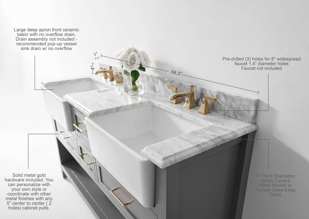 Hayley 60" Bath Vanity Set