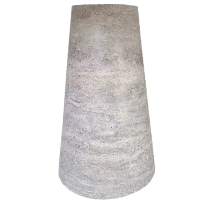 Silver Travertine Vein-Cut Coffee Table with Conic Legs Honed