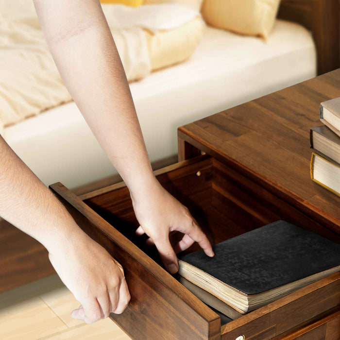 Acacia Sofia 1-Drawer Solid Wood Nightstand