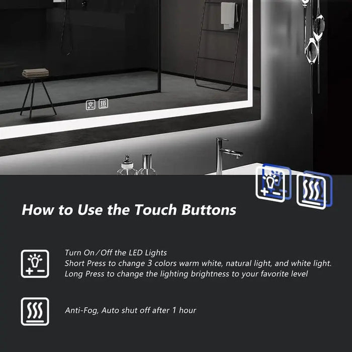Standard Center Glow LED Bathroom Mirror