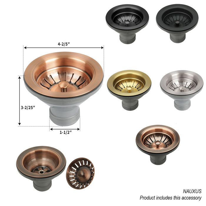 Nauxus Custom Handmade Copper Undermount Bar Sink RCB02-NX