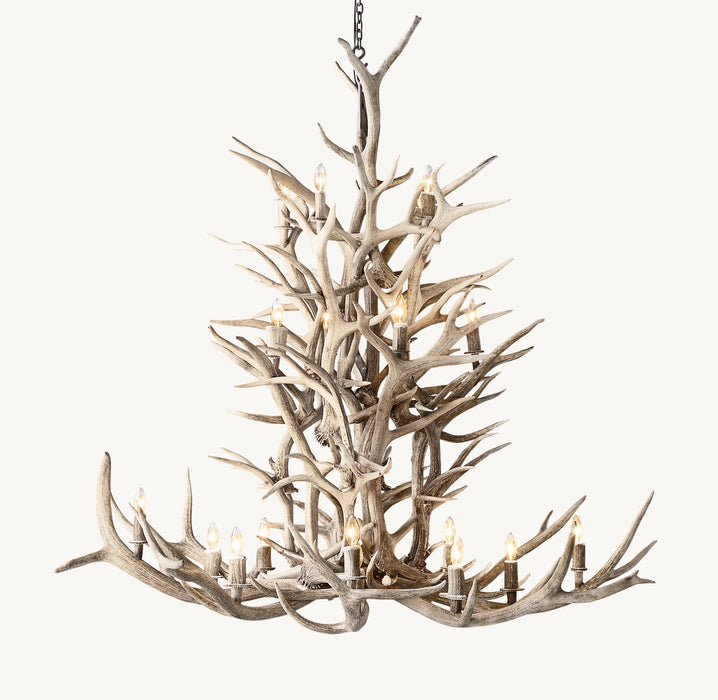 Natural Antler Chandelier 66"
