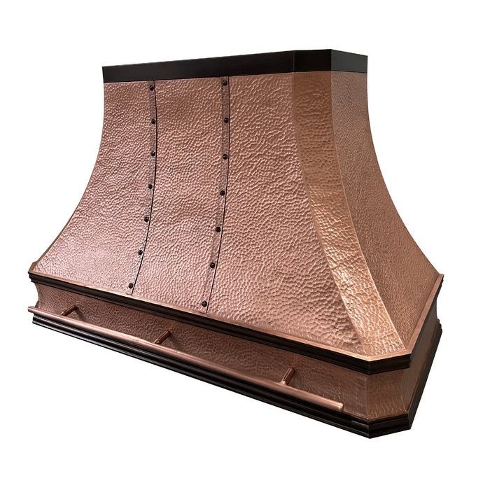 Sweep Custom Copper Kitchen Hood with Darken Accents