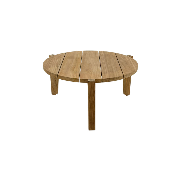Carlsbad Natural Teak Wood Circular Coffee Table - 25-33"