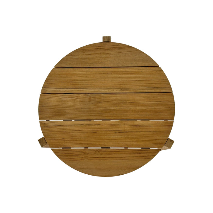 Carlsbad Natural Teak Wood Circular Coffee Table - 25-33"