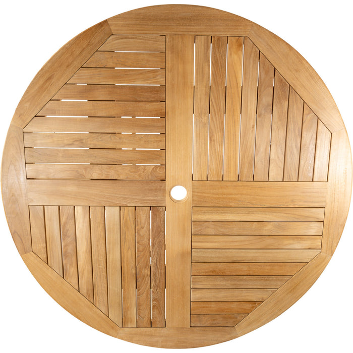 Naples Natural Teak Outdoor Foldable Round Dining Table - 47"