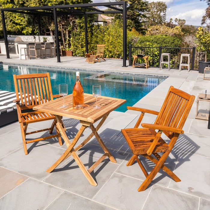 Telluride 2 Person Teak Folding Patio/Balcony Table - 28"