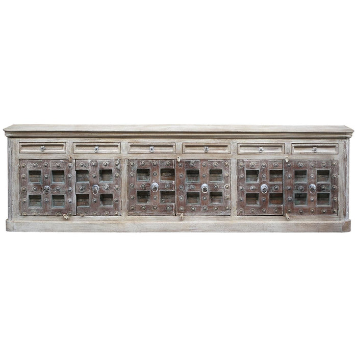 1800s Antique Door 131 Inches Extra Long Solid Wood Sideboard