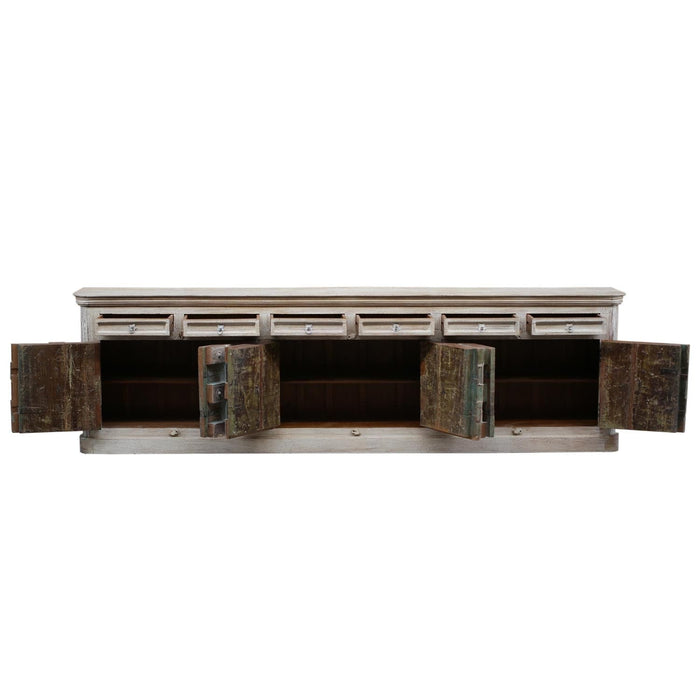 1800s Antique Door 131 Inches Extra Long Solid Wood Sideboard