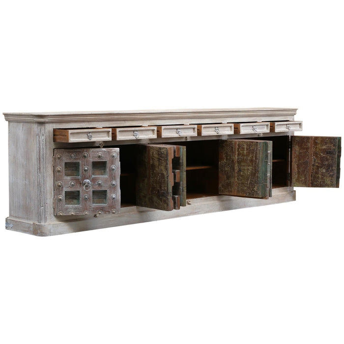 1800s Antique Door 131 Inches Extra Long Solid Wood Sideboard