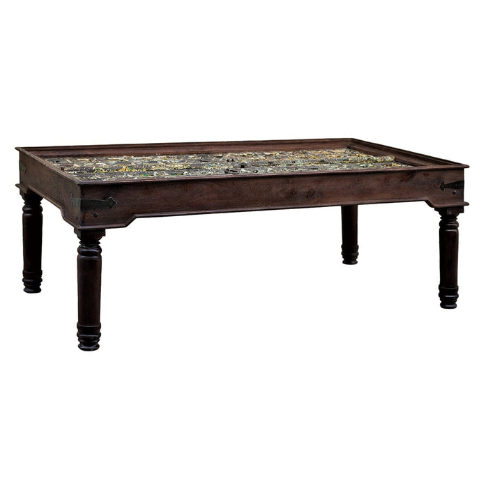 1800s Teak Wood Door 8- Seater Dining Table With Colored Patina