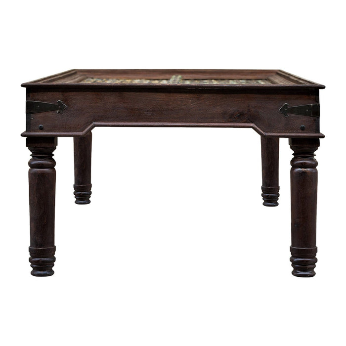1800s Teak Wood Door 8- Seater Dining Table With Colored Patina