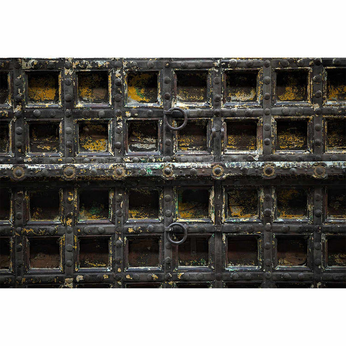 1800s Teak Wood Door 8- Seater Dining Table With Colored Patina