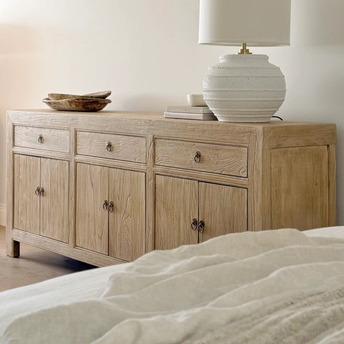 Three Drawer Elm Sideboard