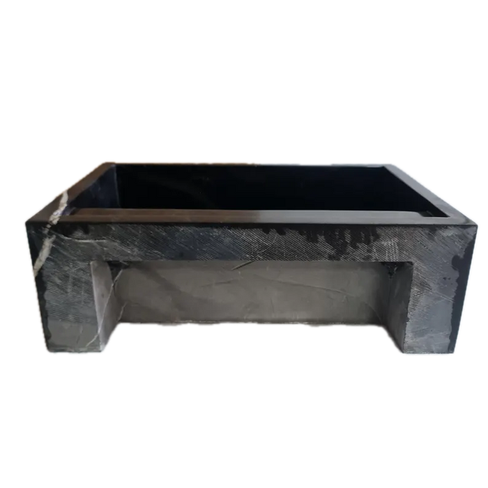 Toros Black Marble Wall-Mount Bathroom Vanity Sink Fluted (W)16" (L)24" (H)7"