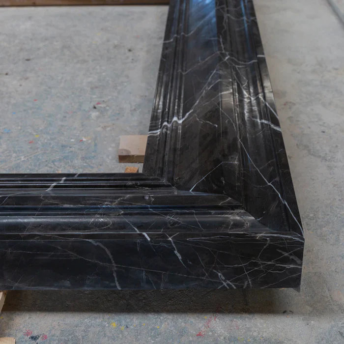 Toros Black Marble Hand-carved Fireplace Mantel Polished (L)49" (H)69"
