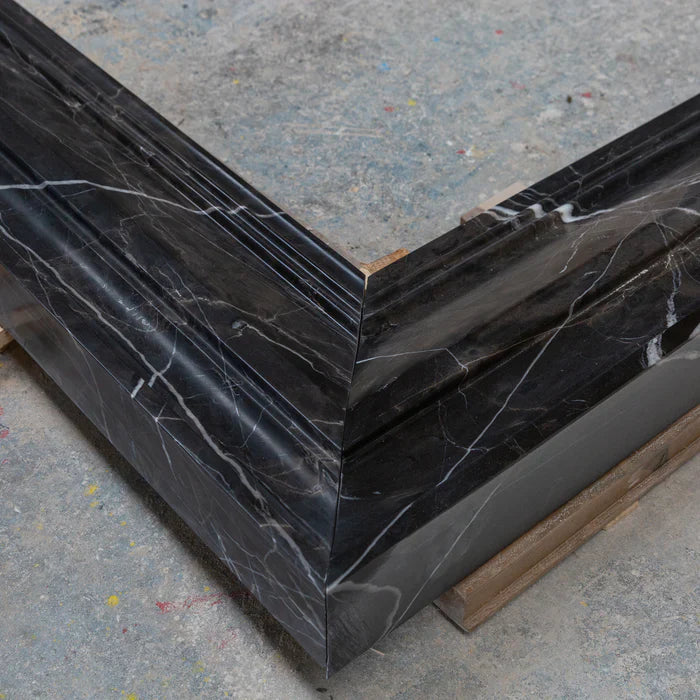 Toros Black Marble Hand-carved Fireplace Mantel Polished (L)49" (H)69"