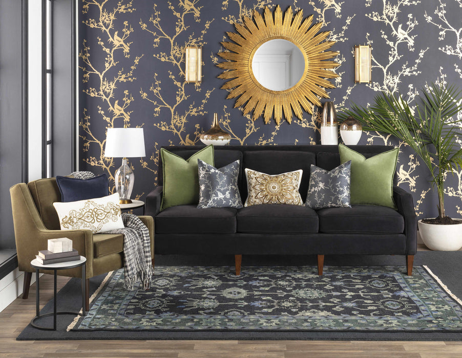 Brockton Solid Wool Dark Blue Area Rug