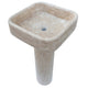 Light Travertine Pedestal Sink with Honed and Filled Finish Stand Alone 15x16x33.5