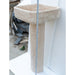 Troia Light Travertine Pedestal rectangular Sink W15 L16 H33.5 SKU-YEDSIM01 product shot height measure