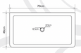 Troia Light travertine rectangular farm sink honed NTRSTC47 W18 L27.5 H7 drawing in Autocad