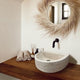 Troia Light Travertine Half Round Wall-mount Bathroom Sink (W)10" (L)16" (H)6"