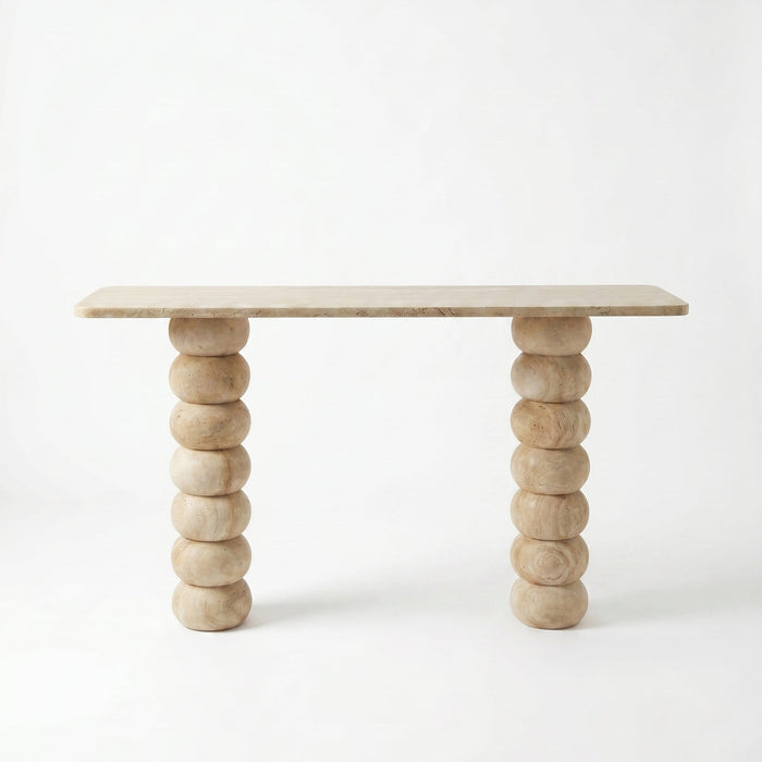 Troia Light Travertine Designer Console Honed