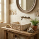 Troia Light Rustic Natural Stone Vessel Sink Honed Interior Hand Chiseled Exterior (W)12" (L)17" (H)6"