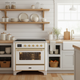 ILVE Majestic II 36" Induction Range White Brass Trim UMI09NS3WHG