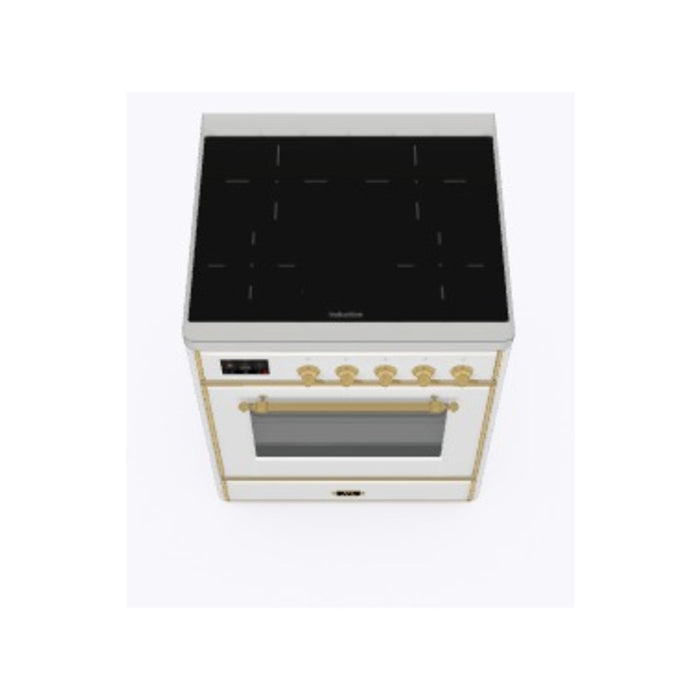 ILVE Majestic II 36" Electric Range, White, Brass Trim UMI09NS3WHG