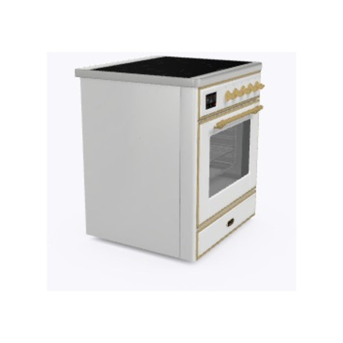 ILVE Majestic II 36" Electric Range, White, Brass Trim UMI09NS3WHG