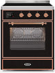 ILVE Majestic II 30" Majestic II induction Range Glossy Black Copper Trim UMI30NE3BKP