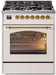 ILVE Nostalgie II 30" Dual Fuel Liquid Propane Range, Antique White, Brass Trim UP30NMPAWGLP ILVE