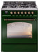 ILVE Nostalgie II 30" Dual Fuel Liquid Propane Range, Emerald Green, Bronze Trim UP30NMPEGBLP ILVE