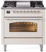 ILVE Nostalgie II 36" Dual Fuel Natural Gas Range, Antique White, Chrome Trim UP36FNMPAWC ILVE