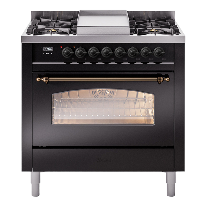 ILVE Nostalgie II 36" Dual Fuel Natural Gas Range, UP36FNMP
