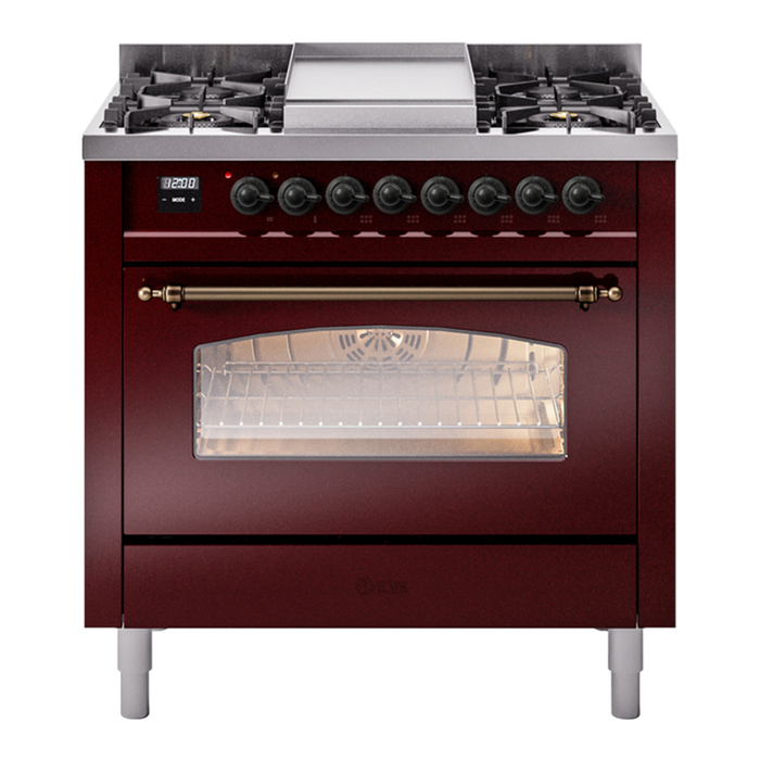 ILVE Nostalgie II 36" Dual Fuel Natural Gas Range, UP36FNMP
