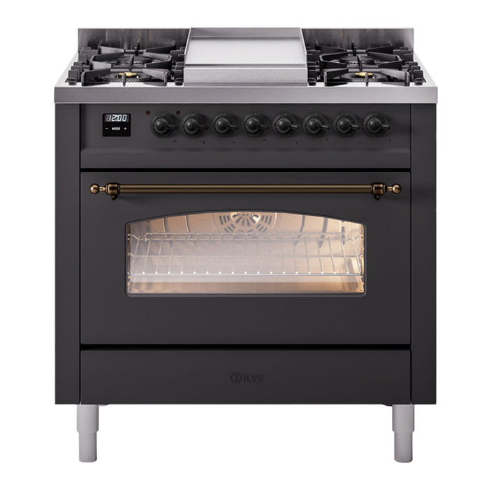 ILVE Nostalgie II 36" Dual Fuel Natural Gas Range, UP36FNMP