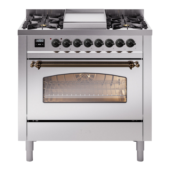 ILVE Nostalgie II 36" Dual Fuel Natural Gas Range, UP36FNMP