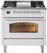 ILVE Nostalgie II 36" Dual Fuel Liquid Propane Range, White, Chrome Trim UP36FNMPWHCLP ILVE