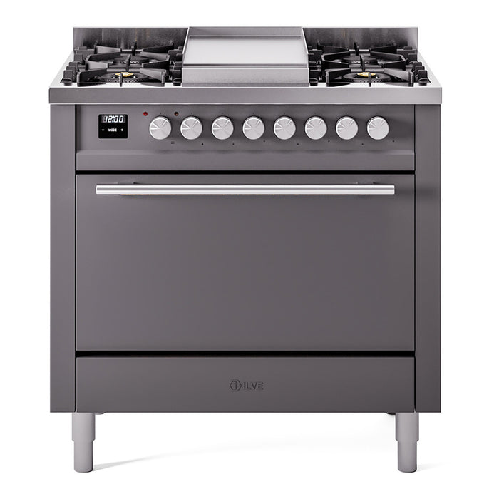 ILVE 36" Professional Plus Dual Fuel Range UP36FQMP — UP36FQMPBG