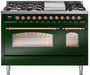 ILVE Nostalgie II 48" Dual Fuel Liquid Propane Range, Emerald Green, Copper Trim UP48FNMPEGPLP ILVE