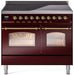 ILVE Nostalgie II 40" Electric Range, Burgundy, Brass Trim  UPDI406NMPBUG ILVE