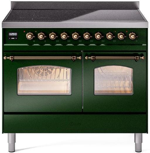 ILVE Nostalgie II 40" Electric Range , Emerald Green, Bronze Trim UPDI406NMPEGB ILVE