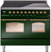 ILVE Nostalgie II 40" Electric Range, Emerald Green, Brass Trim UPDI406NMPEGG ILVE