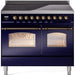 ILVE Nostalgie II 40" Electric Range, Blue, Bronze Trim  UPDI406NMPMBB ILVE