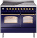 ILVE Nostalgie II 40" Electric Range, Blue, Brass Trim  UPDI406NMPMBG ILVE