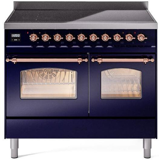 ILVE Nostalgie II 40" Electric Range, Blue, Copper Trim  UPDI406NMPMBP ILVE