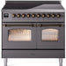 ILVE Nostalgie II 40" Electric Range, Matte Graphite, Bronze Trim UPDI406NMPMGB ILVE