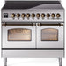 ILVE Nostalgie II 40" Electric Range, Stainless Steel, Bronze Trim UPDI406NMPSSB ILVE